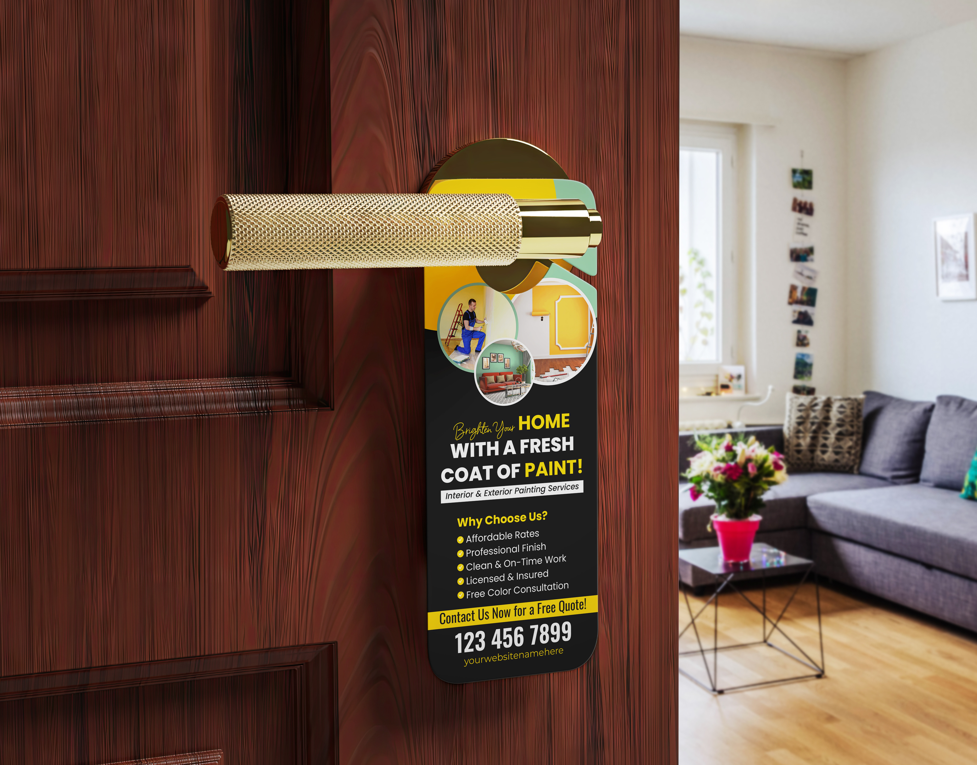 Example of Door Hanger, Flyer & Postcard Design