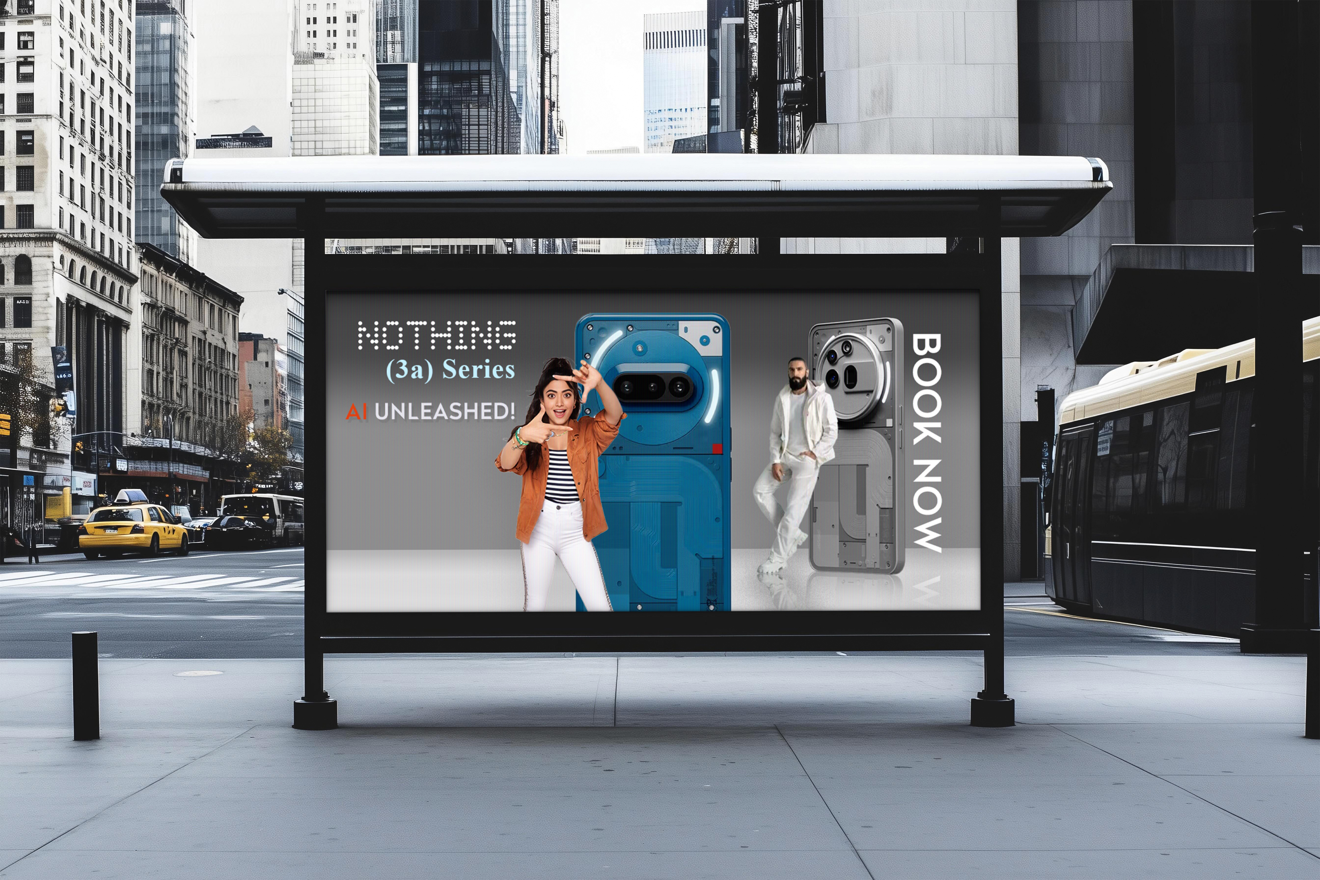 NOTHING 3a: Al Revolution Unleashed I Banner Design advertising billboard design creative design graphic design poster poster design smartphone design tech poster technology branding web banner design