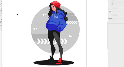 Speed paint of Girl in red hat in Corel Draw illustration speedpaint vector video