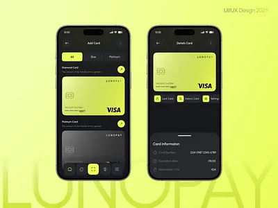 LunoPay – Card Management Page banking app card management figma finance financial services fintech fintech app mobile app mobile banking payment settings user interface