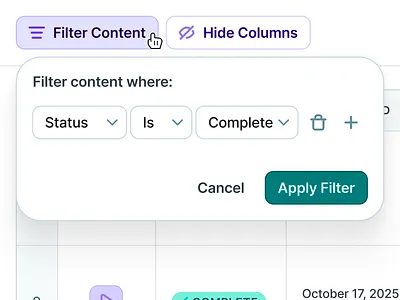 copy.ai Workflows Table Filter Dropdown app b2b badge button cta date dropdown filter light menu mode saas simple sort status table ui ux web