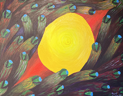 The Eye of Yolk abstrart acrylics eyes eyesflying orbs paintingofeyes surreal swarm