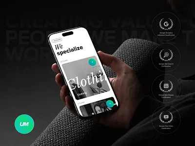 Mobile Experience for UM Agency agency colors graphic design marketing agency mobile typography ui ux web design