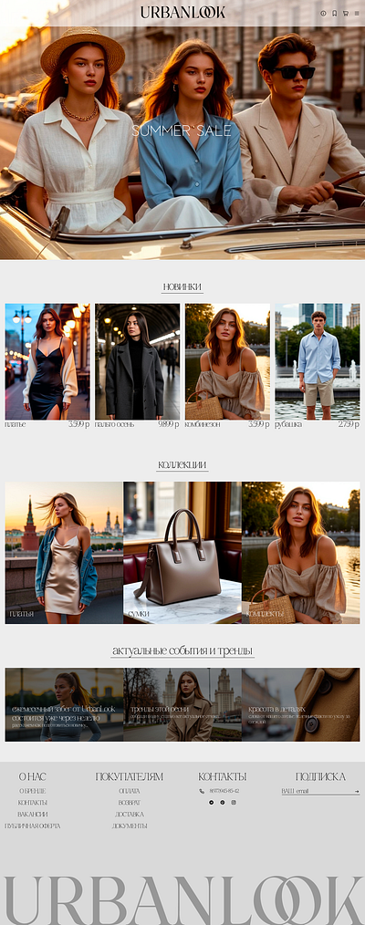 Сайт для бренда одежды. Городской стиль спокойных столиц branding design graphic design illustration invitation ui ux веб дизайн