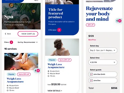Responsive - Spa app booking cards cart clean cruises design flat layout panel pass pdp plp spa ui ux web