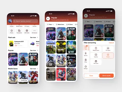 🎮 TopWave - Modern Game Top Up Platform app clean game mobile top up ui uiux