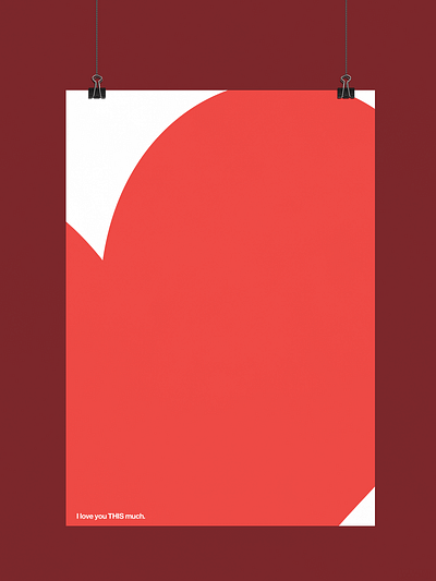 I Love You THIS Much | Typographical Poster branding font graphics heart illustration minimal sans serif shape simple text