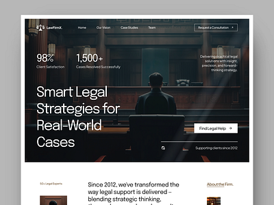 Modern Law Firm Landing Page UI | Legal Website Design attorney ui corporate law design interface law firm landing page law firm ui lawyer website legal agency legal startup legal ui legal website modern web design product professional website services ui ux ui web design website website design