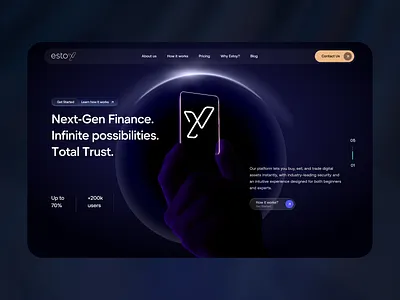 HERO UI app clean crypto exchange finance fintech flat hero layout ui ux web