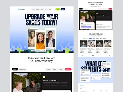 Classio - Course Learning Education agency campus class course design education elearning elementor framer landing page schools student ui webflow website wordpress