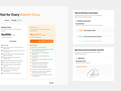 Talenta - Bento Style Section bento component clean dashboard hatypo hr human landing management pricing section resource saas taufiq website