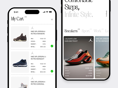 GoodSneaky - Sneakers E-Commerce Mobile App app clean e commerce ecommerce app fashion e commerce footwear mobile mobile app mobile ui online store product shoe shoes shop shopping sneaker shop sneakers store ui ux