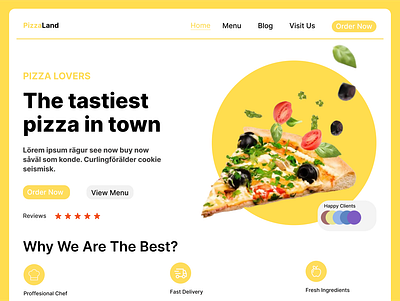 Web-design Pizza Delivery animation branding delivery design figma graphic design illustration landing logo pizza ui web design website