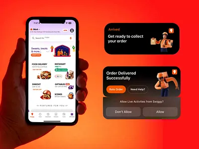 Swiggy / Notification 3d adobe aftereffects animation branding design flat graphic design icon illustration logo minimal motion graphics swiggy ui