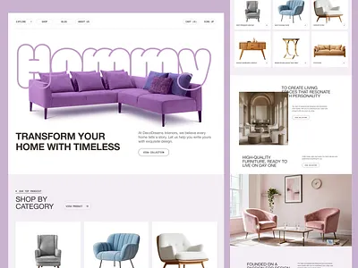 Ecommerce Homey Landing Page | DecoDreams Interiors b2b ecommerce clean ui design e commerce e commerce landing page ecommerce ecommerce landing page elegant furniture design homepage interior design landing page luxury design minimal ui ux design web designer website