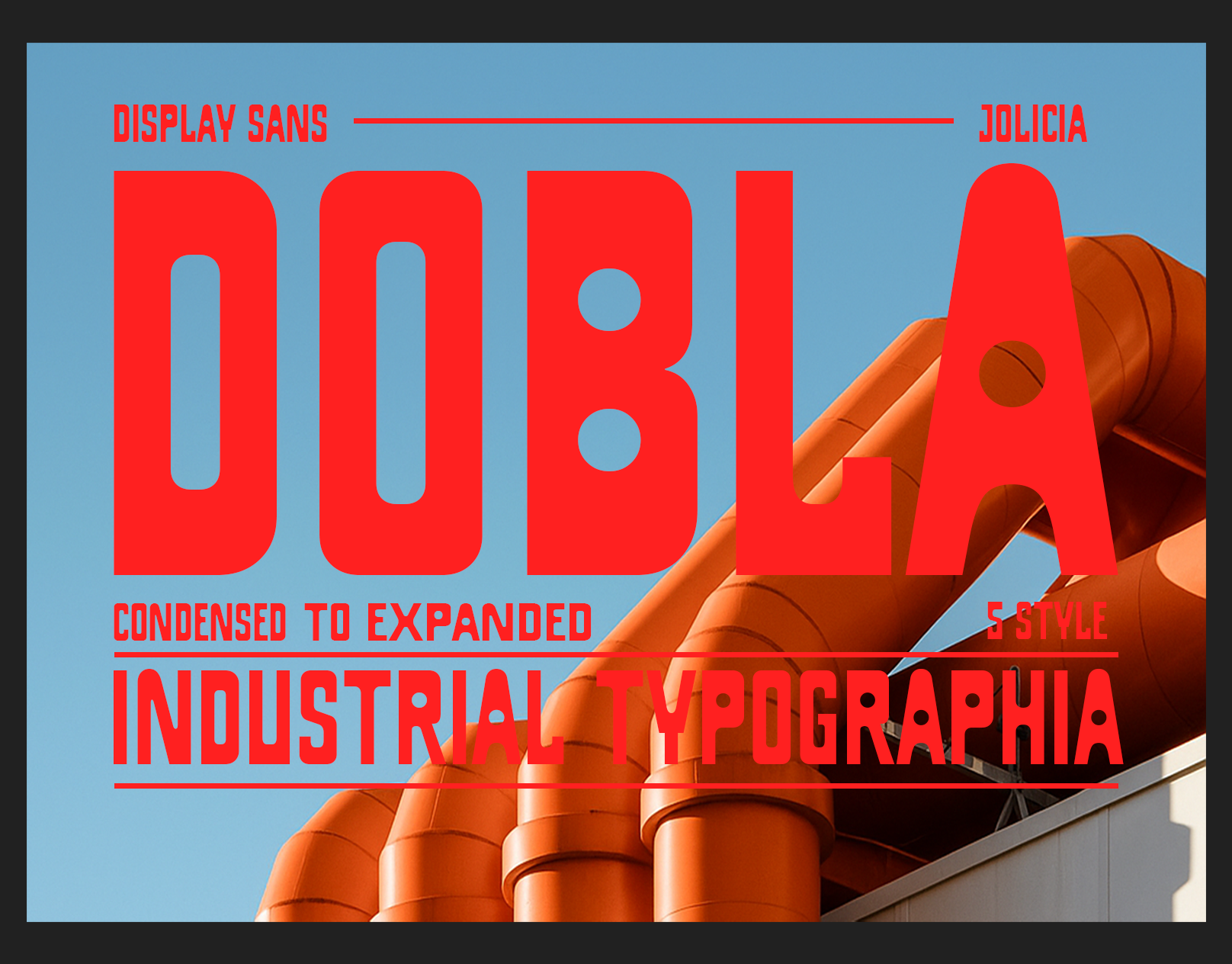 Dobla Sans | Industrial Font | Free To Try architectural font bold typeface brutalist font compressed font condensed font display sans expanded font freebies freefont geometric sans headline font heavy font industrial font machinery typography modern industrial poster font retro street wear urban type wide font