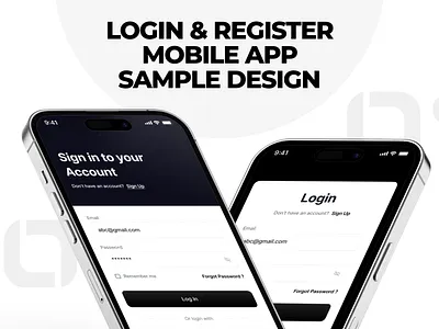 Login & Register App Design 3d animation branding design figma graphic design illustration logo motion graphics