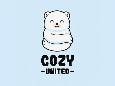 Cozy United - A Friendly Mascot Logo bear branding cartoon cartoon logo cozy cute logo illustration kawaii kawaii logo logo mascot