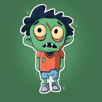 Halloween Zombie Monster Boy Sticker adobe app branding cartoon character character design design graphic design halloween horror illustration illustrator kids cartoon logo procreate tutorial ui ux vector