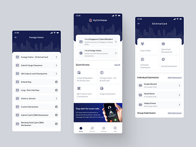 MyICA App Revamp — Minimal & Functional UX Design android app design clean design design detail page foreign visitor homepage immigration app ios ios app minimalist design mobile design mobileapp redesign app ui uidesign uiux user experience ux uxdesign