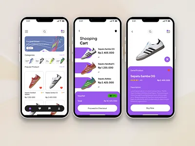 Sneaker Store E-commerce App UI (Vibrant Purple)