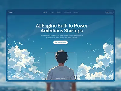 Foundry AI Engine Website ai ai assistant ai engine colorful design illustration minimalist modern saas saas landing page saas website startup ui ui design ux vector web website