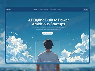 Foundry AI Engine Website ai ai assistant ai engine colorful design illustration minimalist modern saas saas landing page saas website startup ui ui design ux vector web website