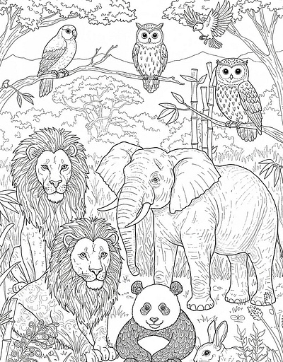 A black and white coloring page