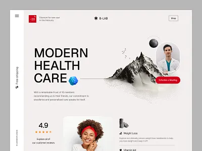 Modern health care clean health tech medical website modern health modernui morden health care online health care product design userexperience vitamin kid weight loss wellness