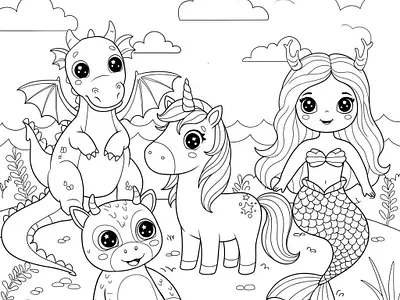 Black and white coloring page