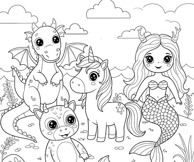 Black and white coloring page