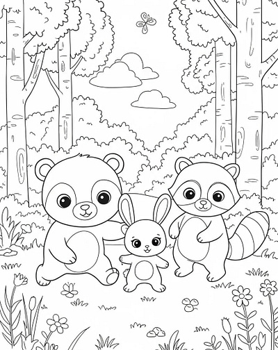 A black and white line art coloring page