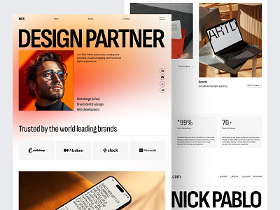 Portfolio Landing Page clean designer portfolio landing page modern personal portfolio ui ui design ui ux web design website