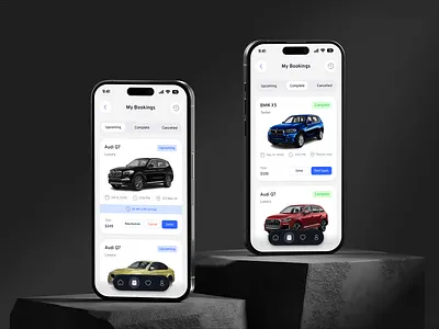 Car Rental UI/UX –Upcoming rental & complete rental. app interface booking app car rental app case study clean ui concept design dashboard design design system figma design interaction design minimal design mobile app design mobile ux modern app product design prototype travel app uiux design user experience user flow
