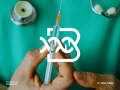B Letter with DNA helix logo concept b logo biotech logo branding dna branding dna logo health branding health logo healthy logo letter b logo lettermark logo logo logo design medical branding medical logo
