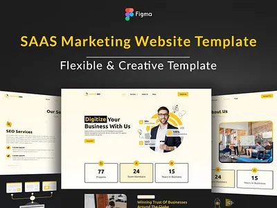SaaS Marketing Website UI Design figma ui kit landing page ui modern uiux design saas website design web design concept