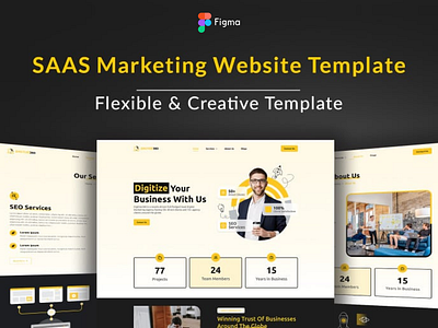 SaaS Marketing Website UI Design figma ui kit landing page ui modern uiux design saas website design web design concept