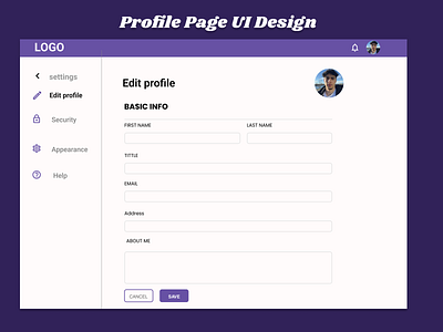 Profile Page UI Design app interface clean ui creative ui elegant design figma design minimal design mobile app ui modern ui personal dashboard portfolio profile profile interface profile page profile settings responsive design social app ui ux design user account page user experience user profile web design