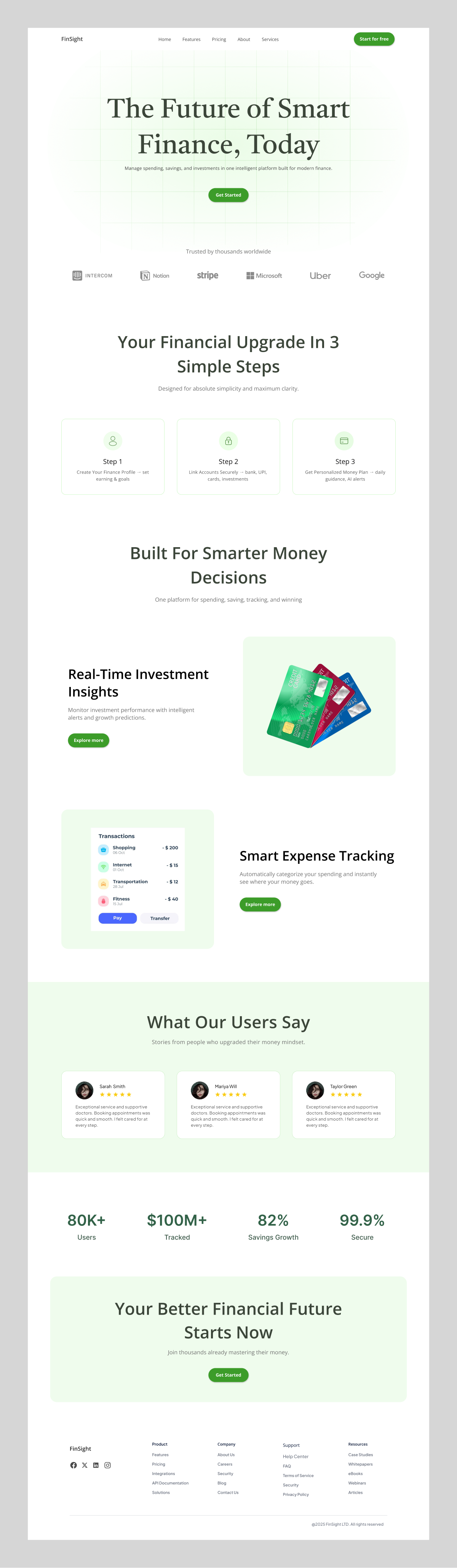 Example of Fintech & Finance Websites Design, UI UX