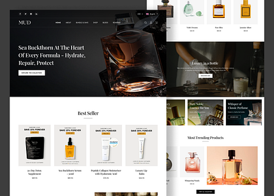 MUD Cosmetics — Clean Modern Web beauty brand design clean layout conversion optimization cosmetic website creative direction designer portfolio e commerce website figma design high end branding homepage design landing page ui luxury skincare minimal aesthetic modern web design premium experience product page ui responsive ui uiux design visual storytelling webflow ready