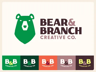 Bear & Branch Logo branding font design logo typography