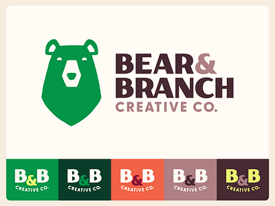 Bear & Branch Logo branding font design logo typography