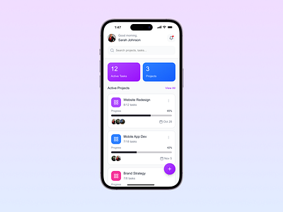 Project Management App branding design graphic design illustration trendy design ui