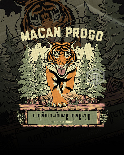 MACAN PROGO (Order by Client) artwork branding commissionwork design illustration illustrator merchandise outdoorapparel tiger tshirt