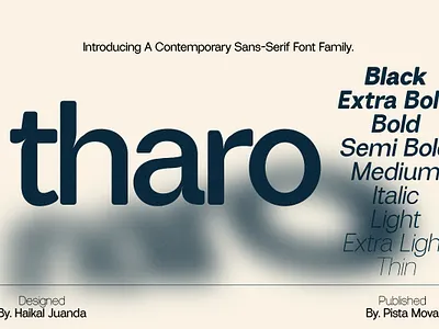 Tharo branding family font font san graphic design variable