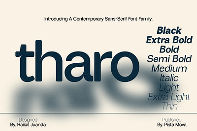 Tharo branding family font font san graphic design variable