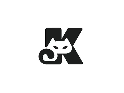 Letter K Cat Exclusive logo design for sale anhdodes animal branding cat design graphic design kitty letter k logo logo design logo designer logodesign minimalist logo monogram pet typography
