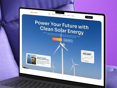 Sunora – Solar Energy Website Design branding clean energy design eco friendly energy solutions pixelean productdesign solar electricity solar energy website solar panel solar panel website solar system solar turbine sustainable sustainable future ui uiux web design website website design