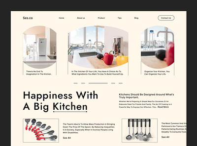 Kitchen Web Interface architect bitmate studio cabinet clean cook cooking design home homepage interface interior kitchen landing page minimalistic product trending ui ux web design website
