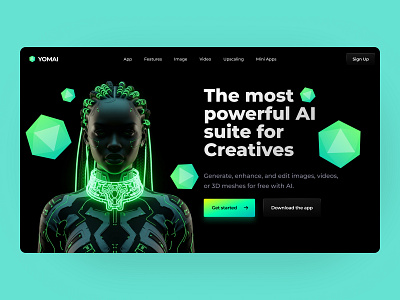 YOMAI AI Platform | Bring your ideas ai branding crypto design homepage interface logo ui ux
